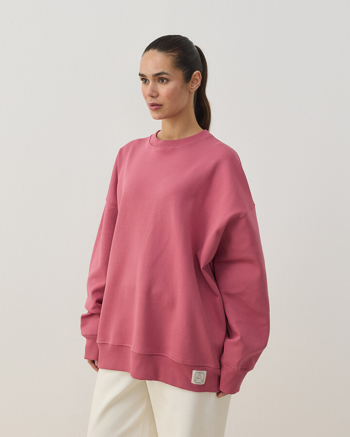 Premium Doubleface Oversize Sweat Pembe
