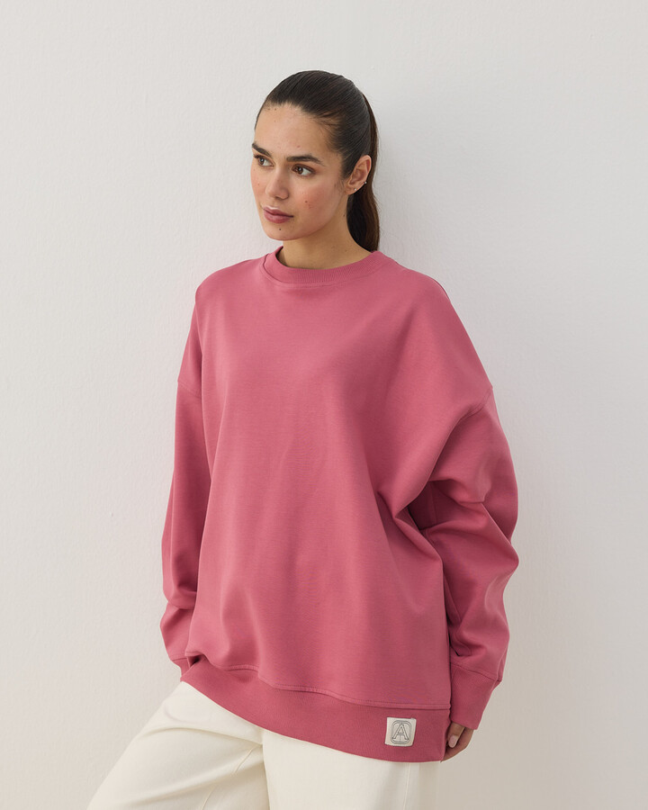 Premium Doubleface Oversize Sweat Pembe