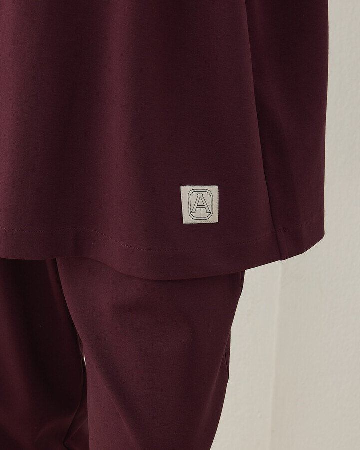 Premium Doubleface Polo Yaka Sweat Mürdüm