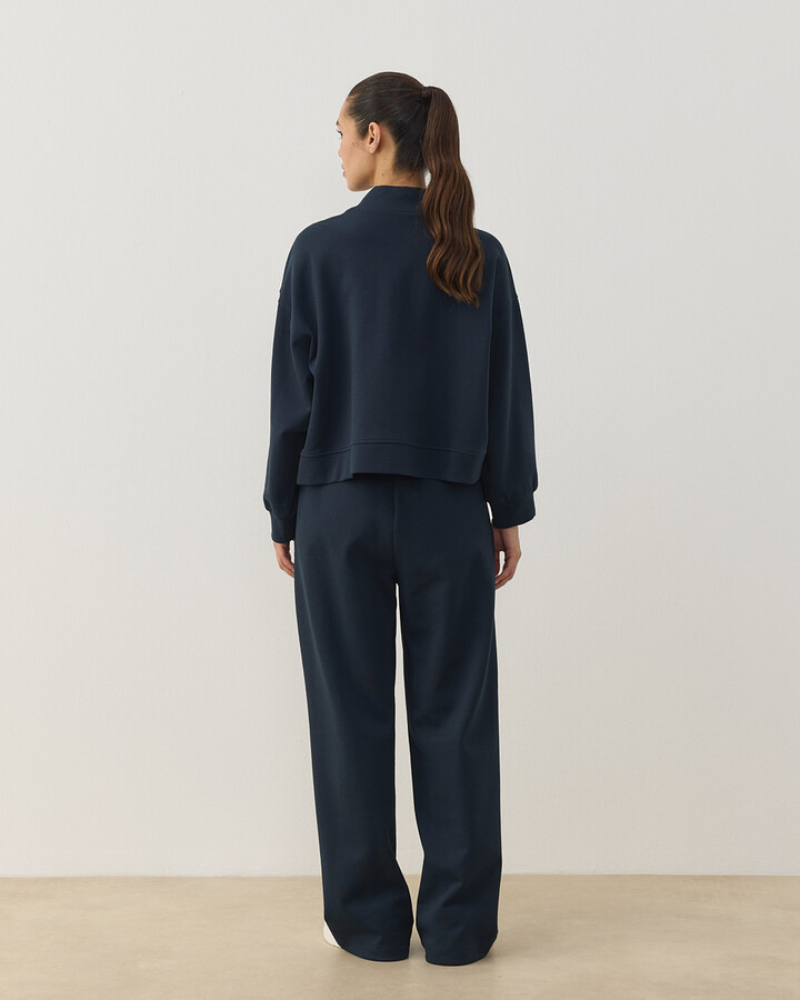 Premium Doubleface Straight Fit Nervürlü Eşofman Altı Lacivert