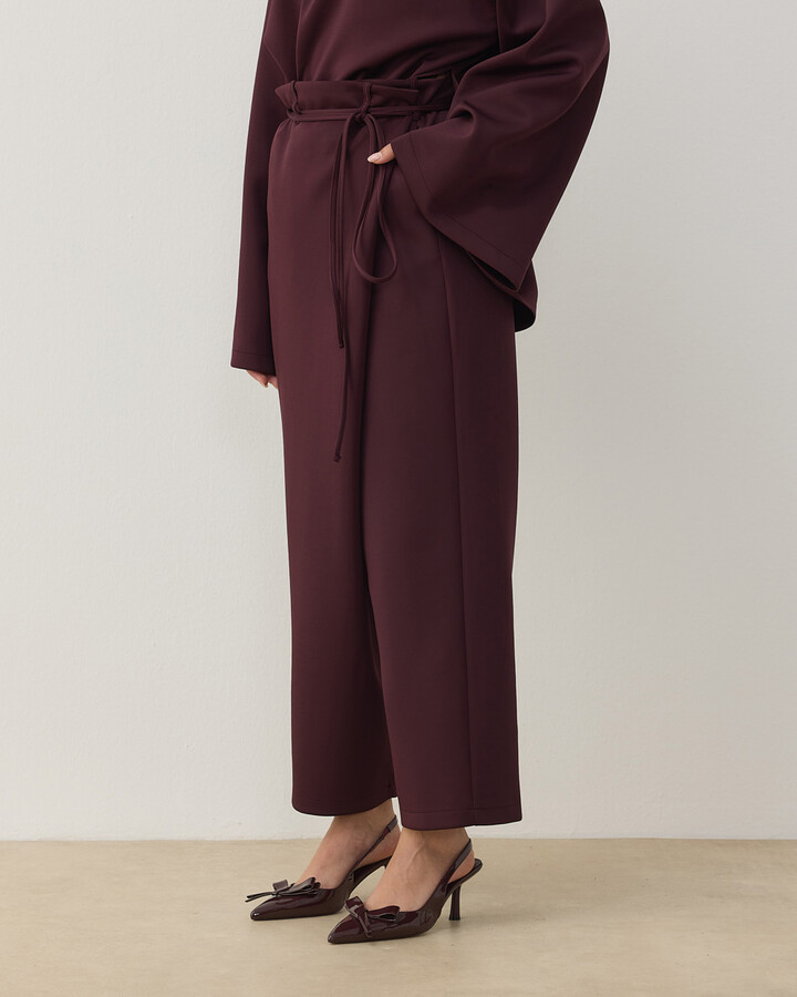 Scuba Fold Pantolon Bordo