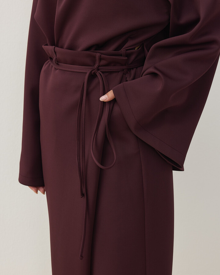 Scuba Fold Pantolon Bordo