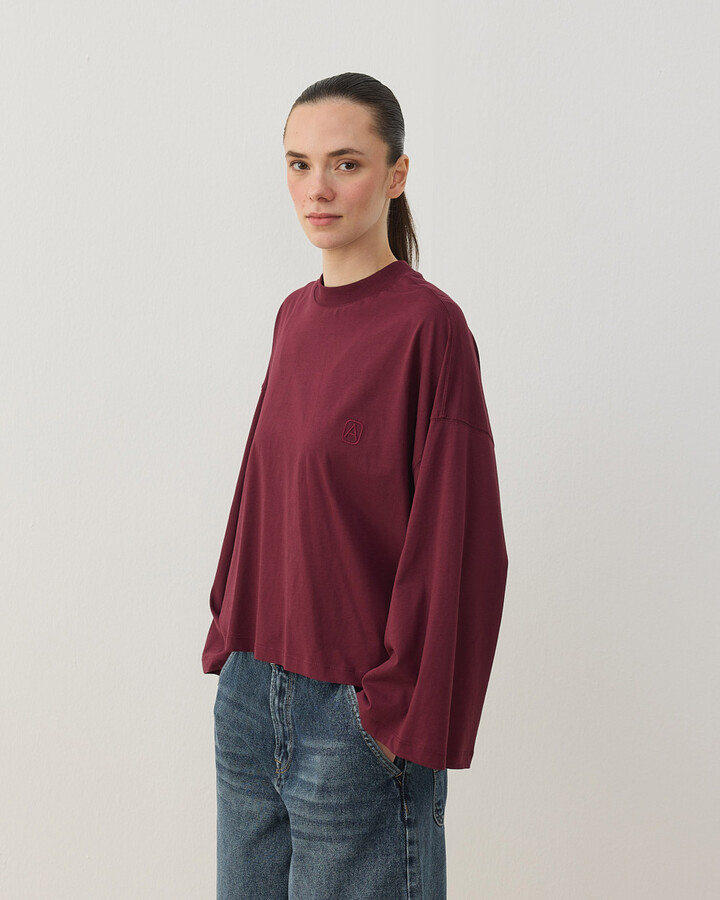 Süprem Crop Kimono Kısa Bluz Bordo