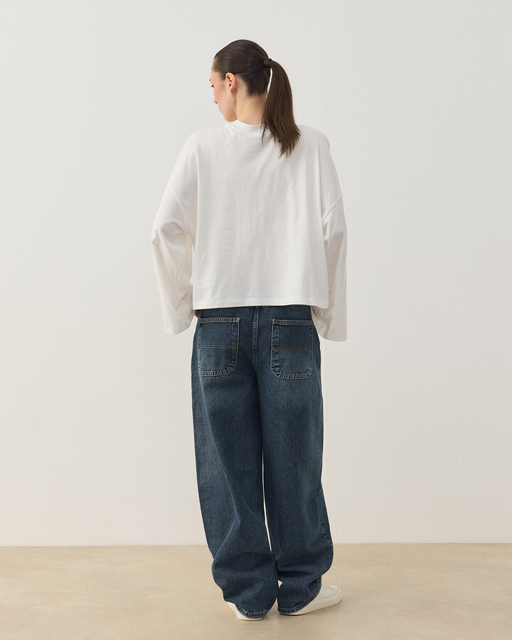 Süprem Crop Kimono Kısa Bluz Ekru