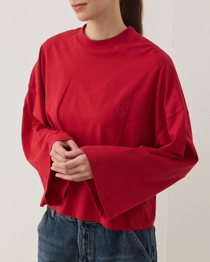 Süprem Crop Kimono Kısa Bluz Kırmızı