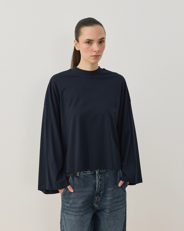 Süprem Crop Kimono Kısa Bluz Lacivert