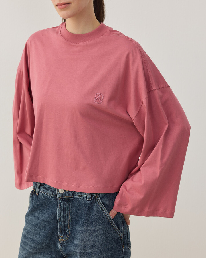 Süprem Crop Kimono Kısa Bluz Pembe
