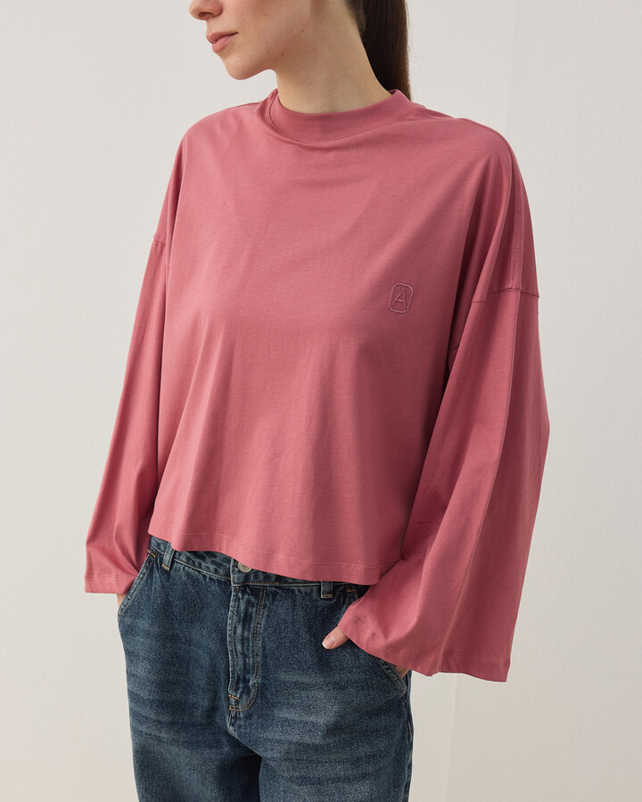 Süprem Crop Kimono Kısa Bluz Pembe