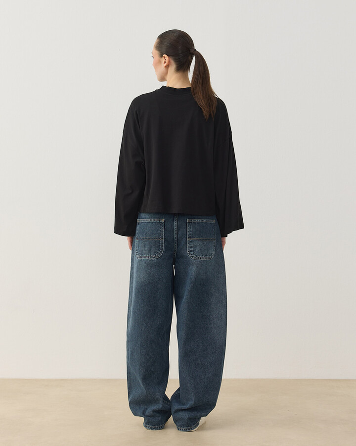 Süprem Crop Kimono Kısa Bluz Siyah
