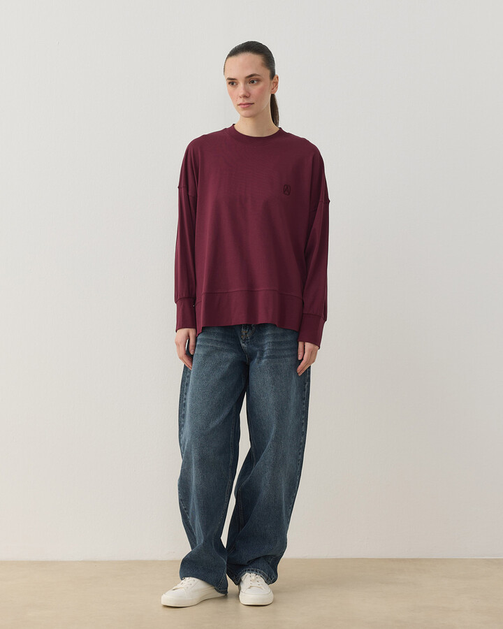 Süprem Fresh Yırtmaçlı Bluz Bordo