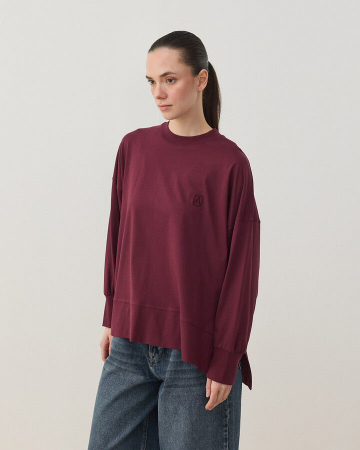 Süprem Fresh Yırtmaçlı Bluz Bordo