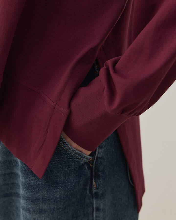 Süprem Fresh Yırtmaçlı Bluz Bordo