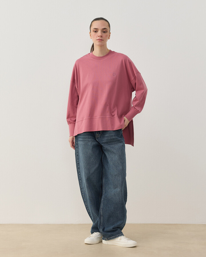 Süprem Fresh Yırtmaçlı Bluz Pembe
