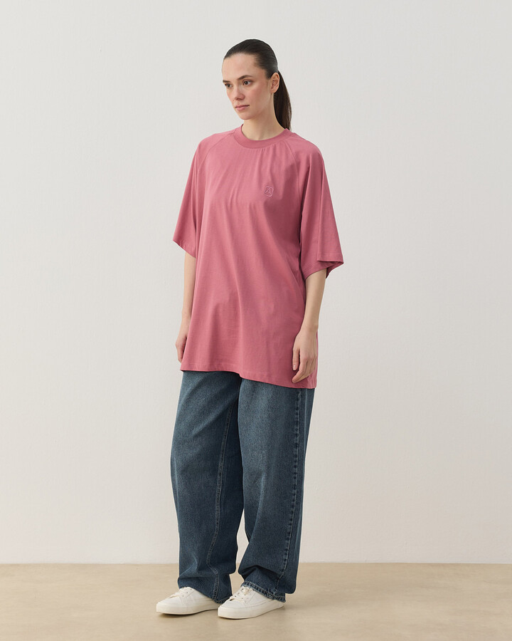 Süprem Over Tshirt Pembe
